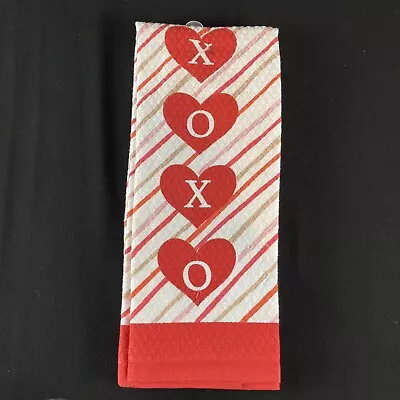 Martha Stewart XOXO Valentine Kitchen Dish Hand Towels 2 Pack 16x28  Hug Kiss • $12.99