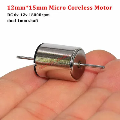 Micro Mini 12mm Coreless Motor Dual Shaft DC 6V-12V High Speed RC HO Rail Train • $4.95