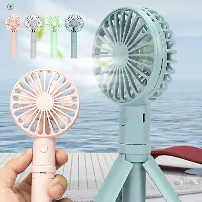 $11.79 • Buy Mini Portable Hand-held Desk Fan Cooling Cooler USB Air Rechargeable 3 Speed