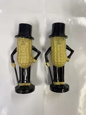 Vintage Planters Mr Peanut Plastic Salt & Pepper Shakers Set W/ Stoppers 4  Pyro • $14.99