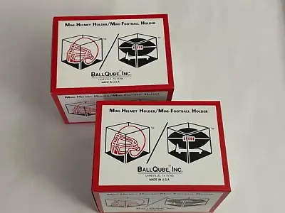 NEW 2 Ball Qube Mini Football Helmet Display Case Box Holder Lot 2 FREE SHIPPING • $39.99