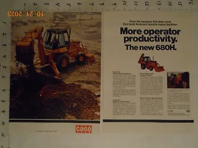 1981 J.I. Case Tenneco CO Construction Equipment 680H Backhoe Print AD Racine WI • $9.99