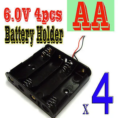 £6.25 • Buy 4 X Battery Holder Case 4x AA 6V With 6  Leads Box P