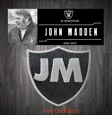 John Madden Raiders Patch Memorial Patch Like Football Helmet Decal Las Vegas V2 • $5.95