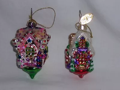 Mark Klaus 2003 Blown Glass Christmas Ornaments Houses • $7.99