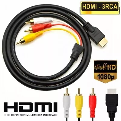 1080P HDMI Male To 3 RCA Video Audio AV Component Converter Adapter Cable HDTV • $3.99