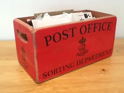 £19.95 • Buy Wedding Post Box. Vintage Style Distressed Red Post Office Letter Storage Crate