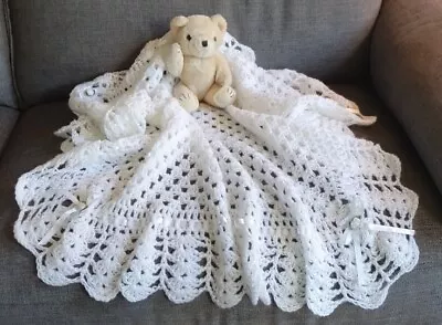 ***Hand Crochet Baby Shawl Blanket*** • £14.99