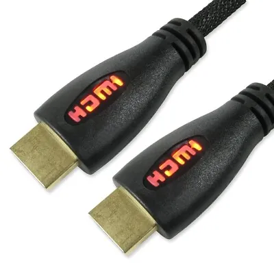 1M RED LIGHT-UP HDMI CABLE Nintendo Switch Game Console Xbox PS3 PS4 Monitor • £6.28