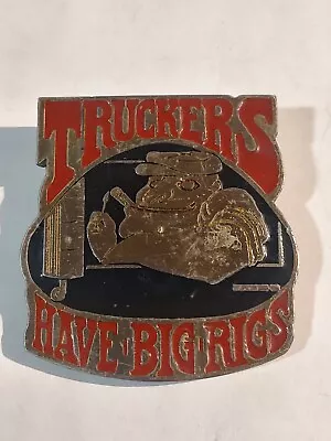 VINTAGE 1970s **TRUCKERS HAVE BIG RIGS** FUNNY BELT BUCKLE 2119 • $13.95