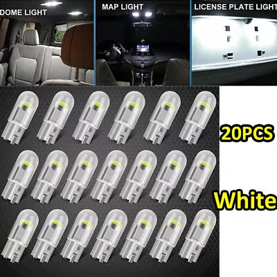 20Pcs White LED T10 194 168 W5W Car Trunk Interior Map License Plate Light Bulbs • $6.90