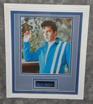 Elvis Presley Triple-Matted Framed Photo Color Photograph W/ Nameplate 11 X14  • $35