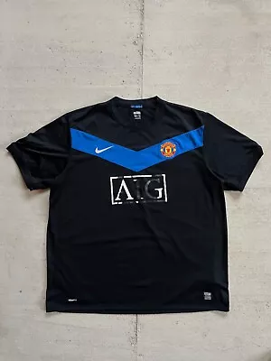 Manchester United 2009 2010 Away Football Shirt Soccer Jersey Nike Xxl Men Blac • $45