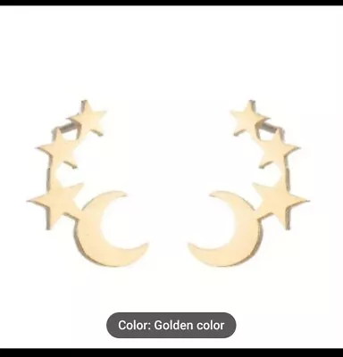 Moon And Stars Stainless Steel Earrings NEW • $9.99