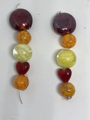 $7.20 • Buy 2 Beautiful Strands Of Matching Vintage  Lampwork Glass Beads For Jewelry Making