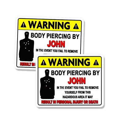 $3.49 • Buy JOHN Body Piercing Bullet Holes Funny Firearm Stickers Decals 2 PACK 5 