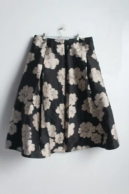 £14.99 • Buy Jaeger Womens Tapestry Flared Swing Skirt - Black - Size 14 (z-c4)