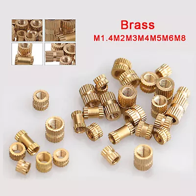 M1.4 M1.6 M2 M3 M4 M5 M6 M8 Solid Brass Round Threaded Knurl Insert Embedded Nut • £70.74