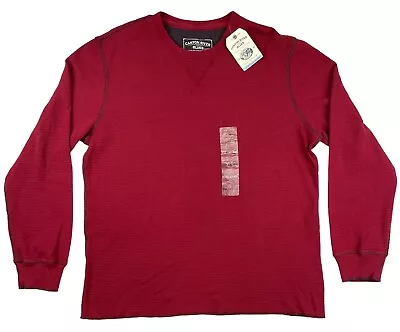 NWT CANYON RIVER BLUES Thermal Henley Mens 2XL Red Long Sleeve Pullover Shirt • $14.95