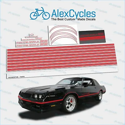 Monte Carlo SS 85 86 Restoration Red Decals Vinyl Stripes Kit Chevy Set • $127