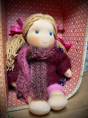 Waldorf Doll Beautiful Handmade With Cashmere Jumper Scarf And Travel Case • £65