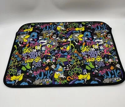 Disney Mickey Mouse Reversible Laptop Computer Sleeve Zip Case Neon & Retro  • $24.88