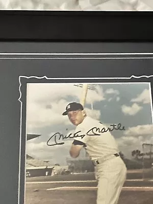 Mickey Mantle Hand-Signed Autographed 19.5”x23.5” Framed Display PSA/DNA • $350