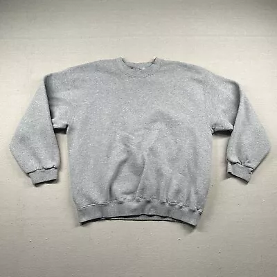 Vintage Discus Sweatshirt Mens L Blank Crewneck 1980s Workout Active Rocky Boxer • $22.49