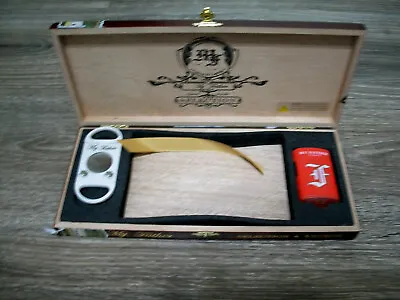 My Father Cigar Wooden Gift Box W/Lighter & Cutter “Holds 5 Toros Not Included” • $11.99