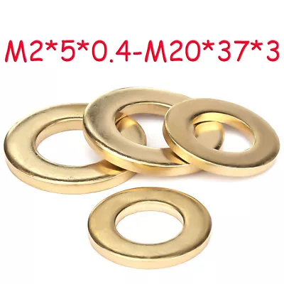 £2.22 • Buy Flat Washer Brass Round Plain Washer M2 M2.5  M3 - M20 Thickened Gasket Spacer