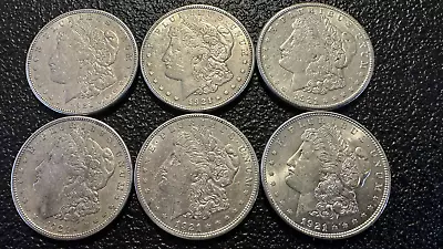 LOT Of 6 Morgan 90% Silver Dollar Coins USA! • $1.25