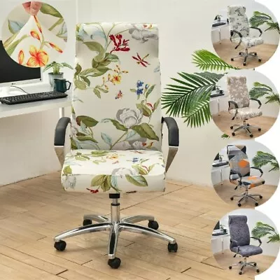 2023 Floral Computer Chair Cover Office Chair Covers Non Slip Rotating Seat Case • $22.42