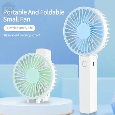 Mini Hand-held Fan Portable Folding Desk Fan Cooler Cooling USB Rechargeable Fan • £5.88