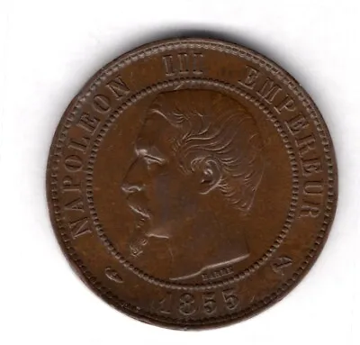 France 10 Centimes 1855B. EF.                                          DY14696 • £12