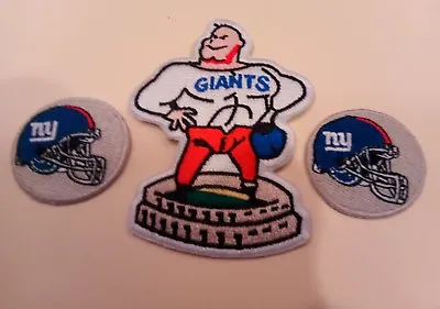 (3) NYG  New York Giants NFL Vintage  Embroidered Iron On Patches Patch Lot  • $8.99