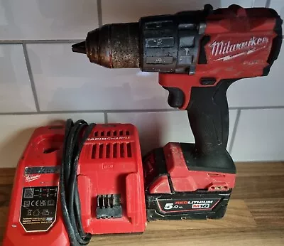 Milwaukee M18 FPD2 Cordless Combi Hammer Drill With 5.0ah Battery & Charger • £99