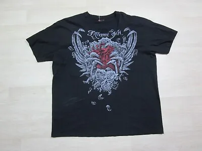 VTG Y2K Miami Ink Heart & Roses Tattoo Graphic T Shirt Grunge TV Show Size (2XL) • $32