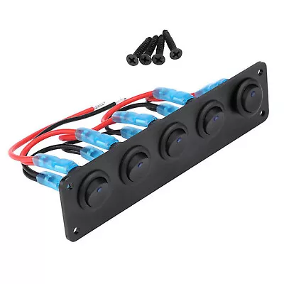 5-Way Rocker Switch Panel Circuit Breaker Blue LED Car Marine Boat 12/24V Blue G • $12.99