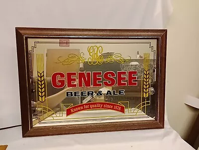 Vintage Genesee Beer & Ale Lighted Mirror Advertising Bar Sign • $55