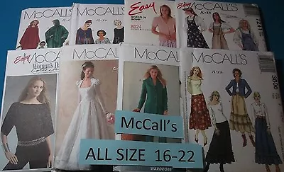 McCall's Patterns ~ All Patterns Are Size 16-22 * ~ * ~ * ~ * ~ * ~ Listing 8042 • $10.99