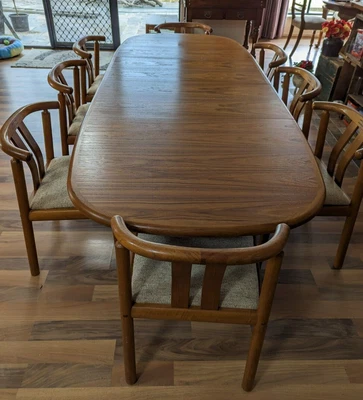 $2000 • Buy Danish Gudme Mobelfabric Extendable Table & 8 Boltinge Chairs - Pick Up 3810