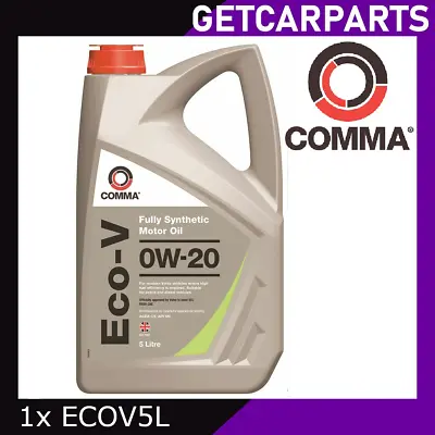 £39.99 • Buy Comma ECO-V 0W-20 Fully Synthetic Motor Oil ACEA A1/B1 5L - ECOV5L