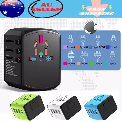 Travel Plug  Adapter  3.4A Universal International 3 USB &Type-C Converter Power • $24.99