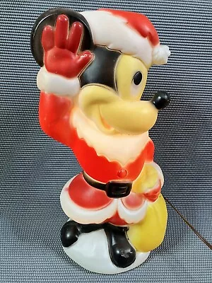 Vintage Mickey Mouse Santa Empire Blow Mold Disney Christmas W/ Cord & Bulb • $49.95