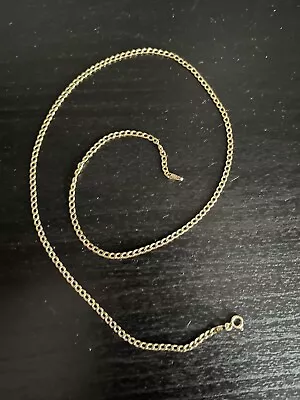 9ct Yellow Gold Curb Chain Hallmarked 18 Inches Excellent  • $60.01