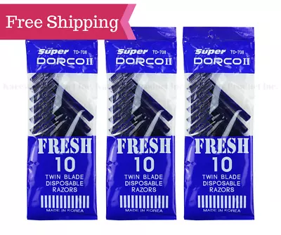 $6.49 • Buy DorcoTwin Blade Dispossible Men's Razors TD708 -10ct Each, 3pk