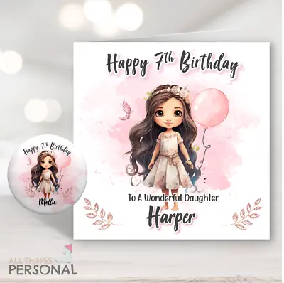 Birthday Card Personalised Girls 6th 7th 8th 9th 10th Granddaughter Daughter • £4.99