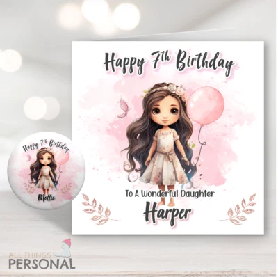 Birthday Card Personalised Girls 6th 7th 8th 9th 10th Granddaughter Daughter • £2.99