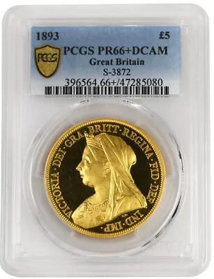 1893 5 Sov Victoria PCGS PR66+DCAM • $230000