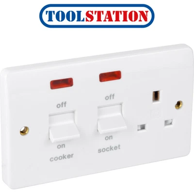 £29.39 • Buy MK 45A Cooker Unit 45A DP Switch & 13A Socket Neon